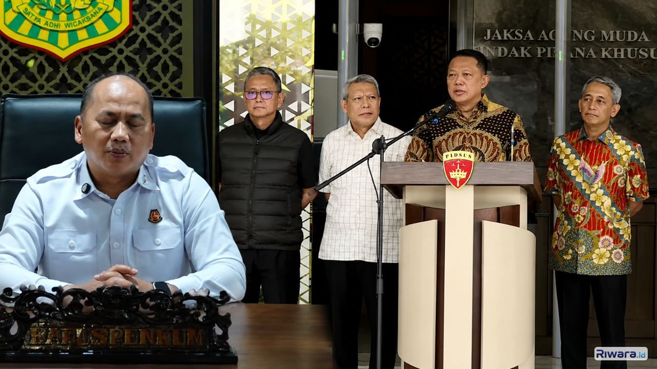 Kepala Pusat Penerangan Hukum Kejaksaan Agung Anang Supriatna menyampaikan keterangan resmi mengenai diterimanya pengunduran diri Febrie Adriansyah dari jabatan Jaksa Agung Muda Tindak Pidana Khusus Sabtu 11 Juli 2026